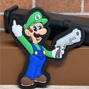 PVC Tactical Morale Patch,  Tactical Luigi Patch,  Mario Bros. Gun Patch